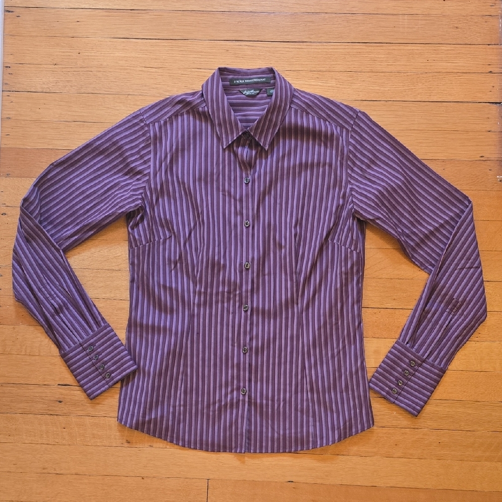 Eddie Bauer, Long-Sleeve, Button Down,  Pinstripes, Shirt, EUC, Women's XS